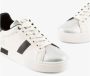 Armani Exchange Stijlvolle Leren Sneakers met Metallic Details White Dames - Thumbnail 3