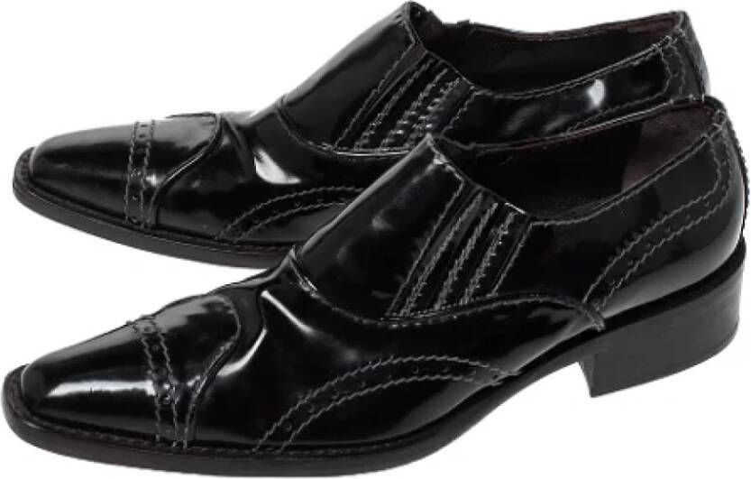 Armani Pre-owned Leather flats Black Dames