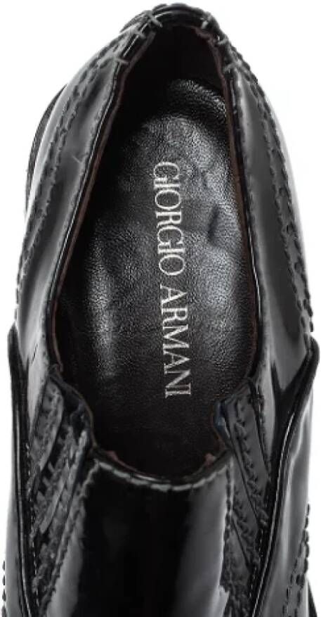 Armani Pre-owned Leather flats Black Dames