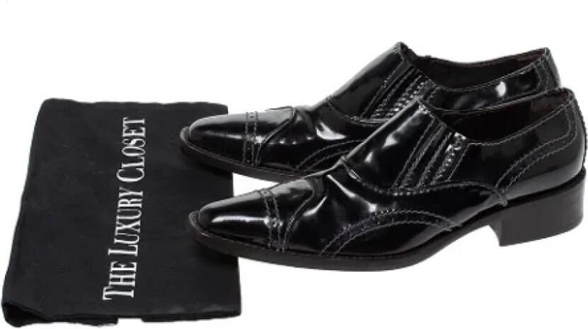 Armani Pre-owned Leather flats Black Dames