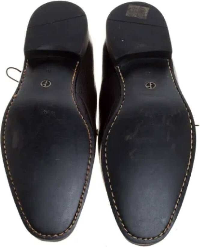 Armani Pre-owned Leather flats Brown Dames