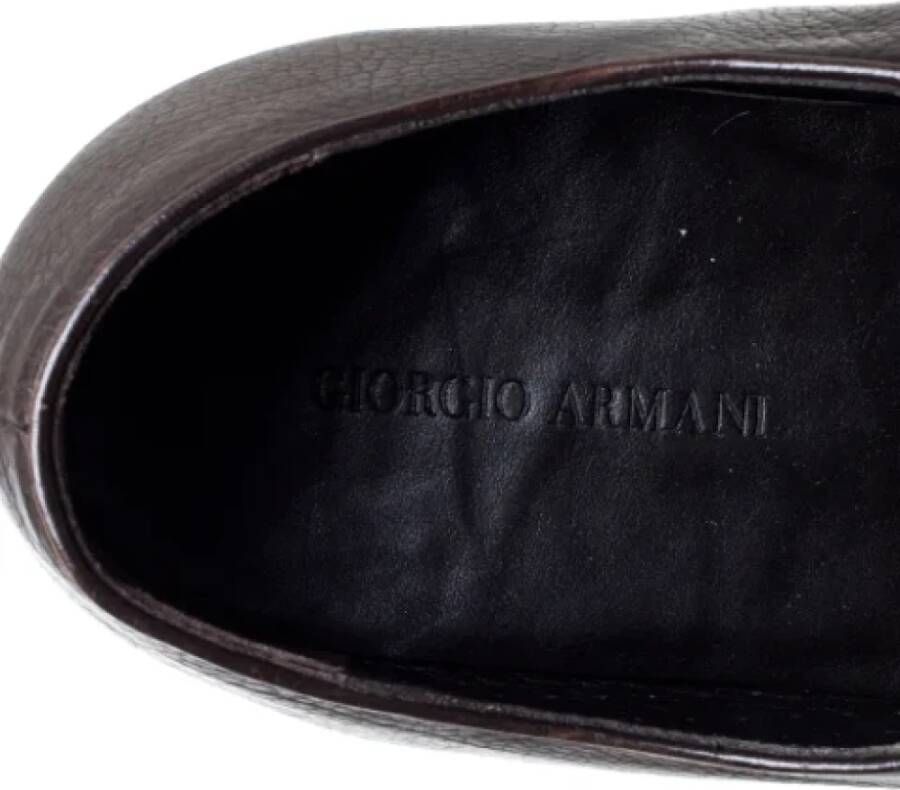 Armani Pre-owned Leather flats Brown Dames