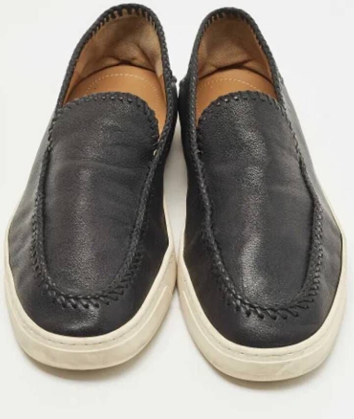 Armani Pre-owned Leather sneakers Black Dames
