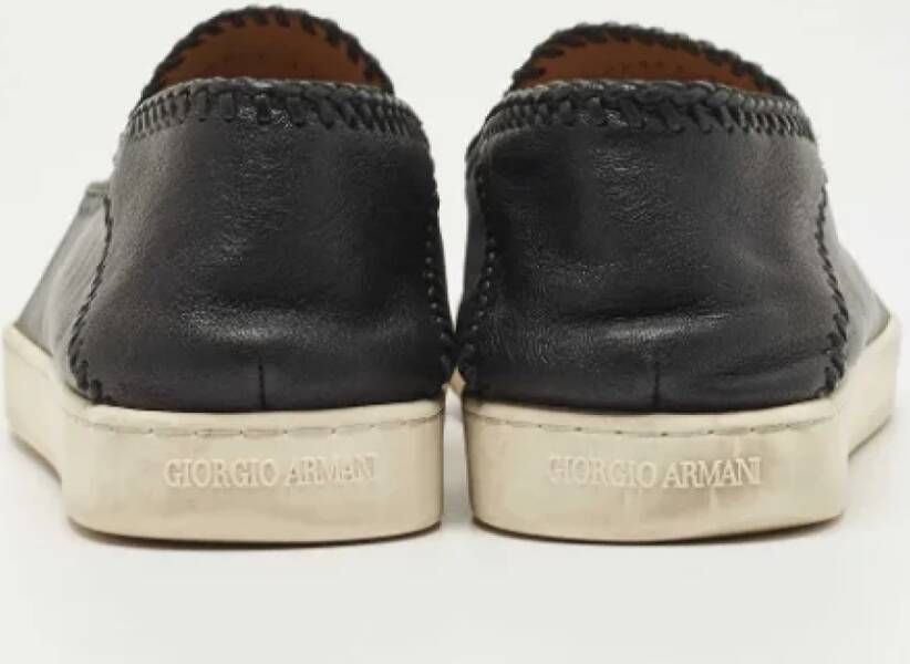 Armani Pre-owned Leather sneakers Black Dames