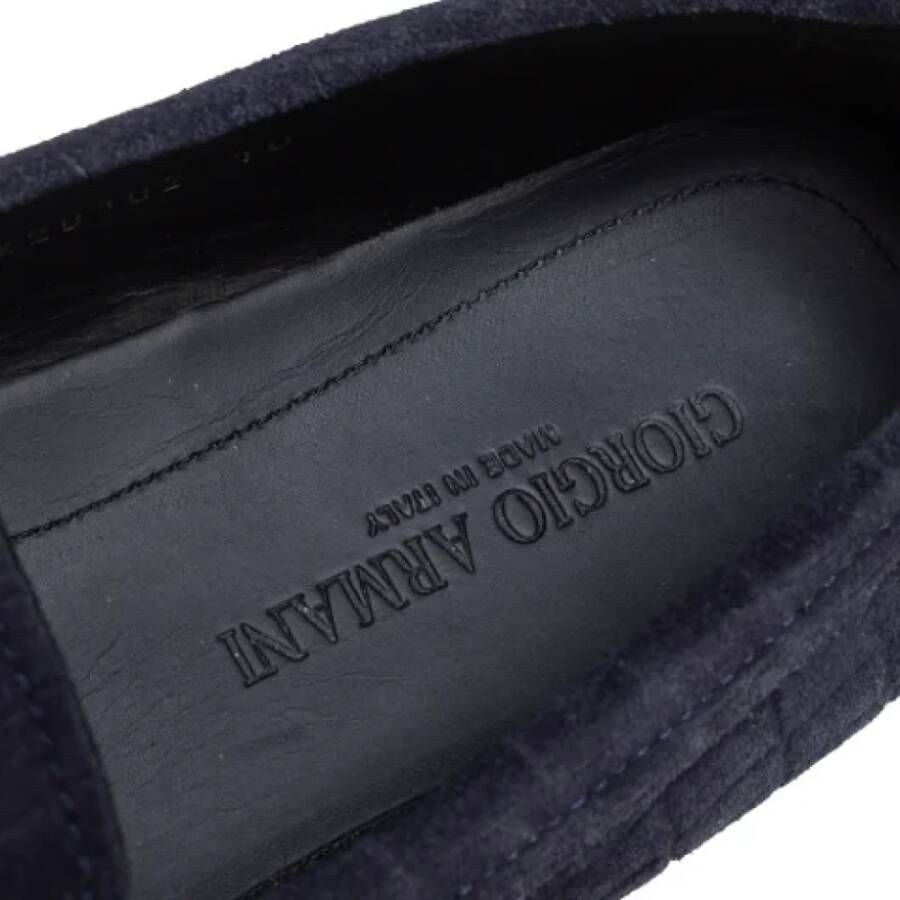 Armani Pre-owned Suede flats Blue Dames