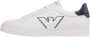 Emporio Armani Italiaanse Leren Sneakers met Ingelegd Adelaarslogo White Heren - Thumbnail 11
