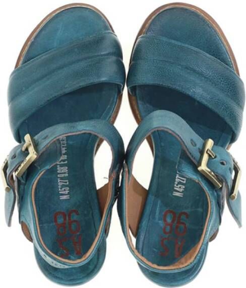 A.s.98 Klassieke leren sandalen Smaragd