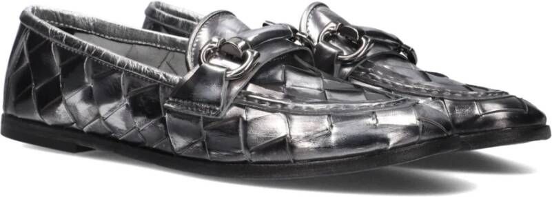 a.s.98 Zilveren Loafers met Gevlochten Detail Gray Dames
