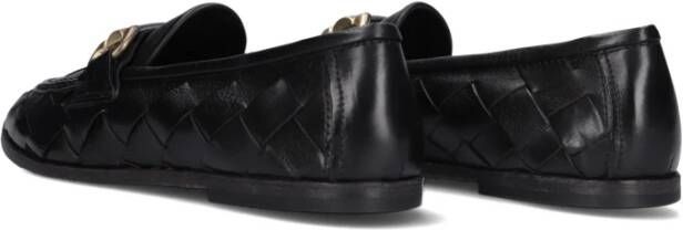 a.s.98 Zwarte Leren Loafers met Horsebit Detail Black Dames