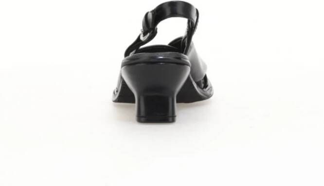 A.s.98 Zwarte Leren Sandalen Break Collectie