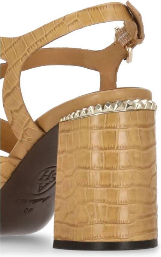 ASH Beige leren hakken met enkelband