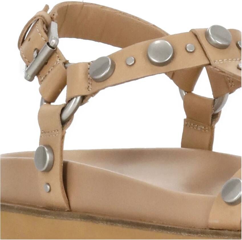 ASH Beige Leren Sandalen met Studs