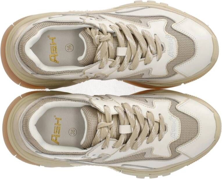 ASH Beige Mesh Sneaker met Stoffen Logo