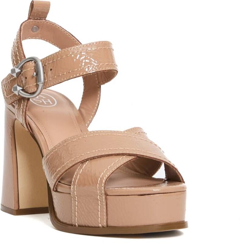ASH Beige Sandalen met Plateauhak