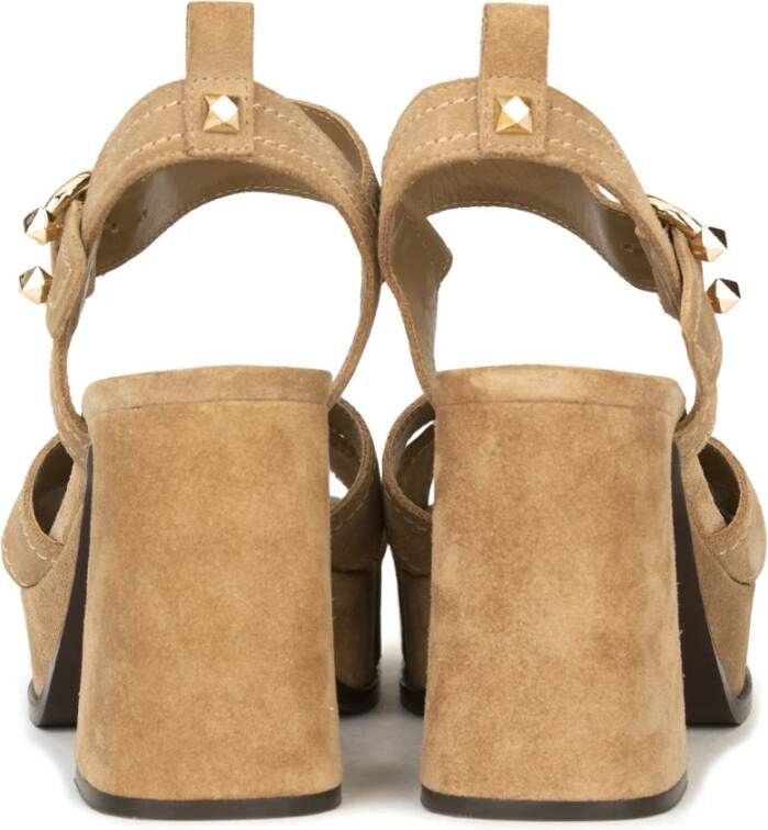 ASH Beige Suède Sandaal met Enkelband