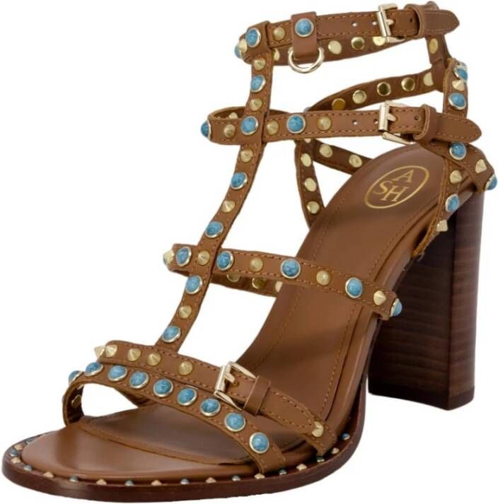 Ash Bruin Leren Open Teen Sandalen Brown Dames