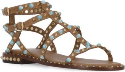 Ash Bruine Leren Sandalen met Studs Brown Dames