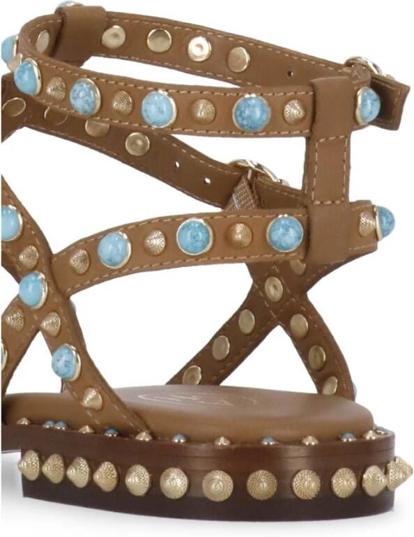 Ash Bruine Leren Sandalen met Studs Brown Dames