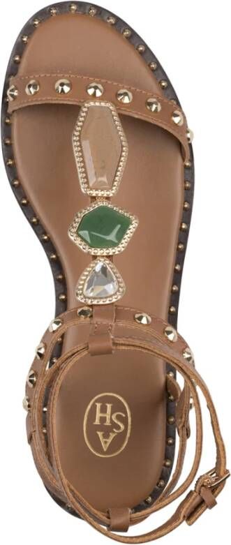 ASH Bruine Leren Sandalen voor Vrouwen