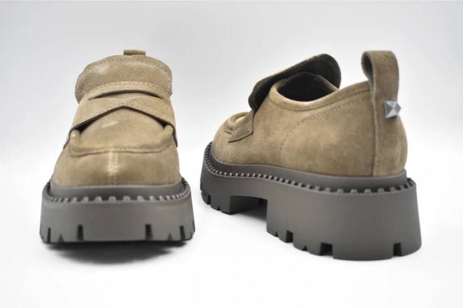 ASH Bruine Veterschoenen Dames Platte
