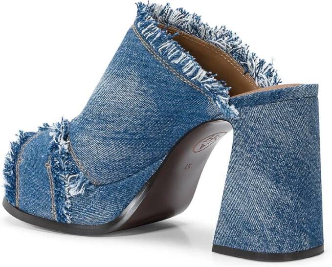 Ash Denim Fabric Peep-toe Mules Blauw Blue Dames