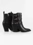 Ash Zwarte leren dameslaars met metalen detail en verstelbare bandjes Black Dames - Thumbnail 3
