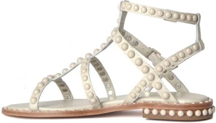 Ash Zachte leren platte sandalen Beige Dames