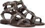 Ash Donkerbruine Lage Sandalen met Kooi Design Brown Dames - Thumbnail 7