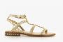 Ash Platte Sandalen met Gouden Studs Beige Dames - Thumbnail 12