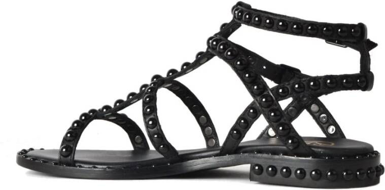 Ash Precious Platte Leren Sandalen Zwart Dames