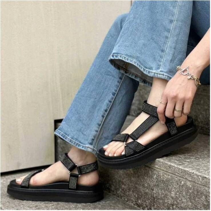 Ash Zomerse Stijl Platte Sandalen Zwart Dames