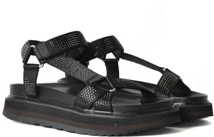 Ash Zomerse Stijl Platte Sandalen Zwart Dames