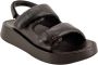 Ash Zomer Stap Leren Sandalen Zwart Dames - Thumbnail 5