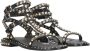 Ash Play Zwarte Leren Platte Sandalen Black Dames - Thumbnail 12