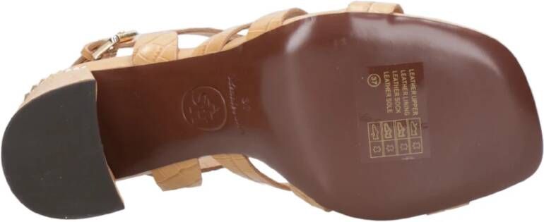 ASH Gevlochten leren sandalen met blokhak
