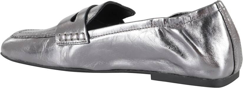 ASH Glanzende Loafer in Metallic Zilver Leer