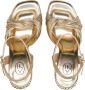 ASH Gouden Leren Sandalen met Blokhak - Thumbnail 2
