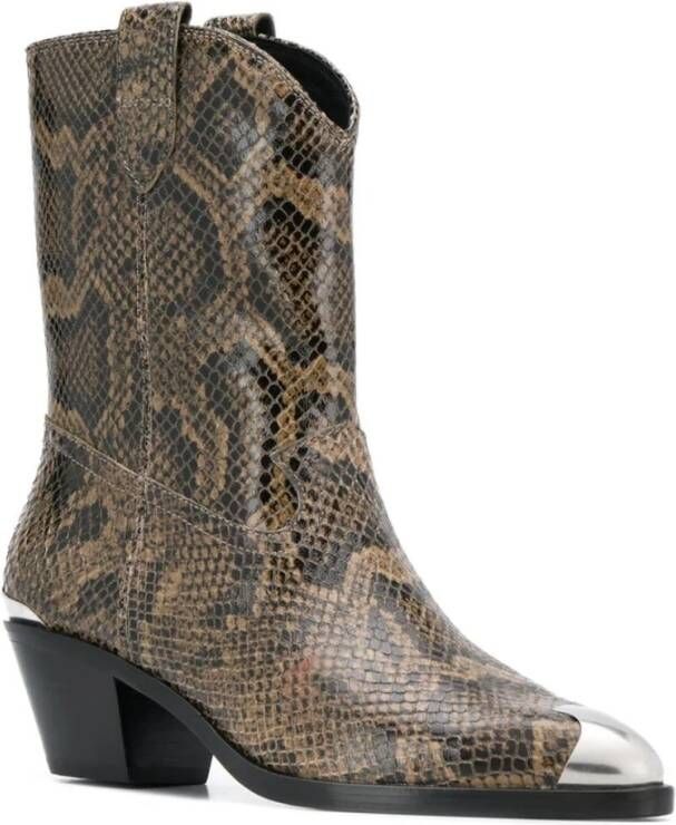 Ash Beroemde Python Print Haklaarzen Bruin Dames