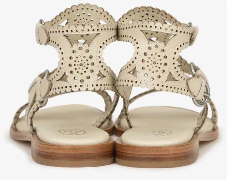 ASH Ivoor Geperforeerde Leren Sandalen