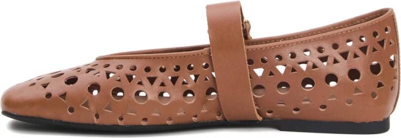ASH Leren Ballerina Schoenen Laser-Cut Bandje