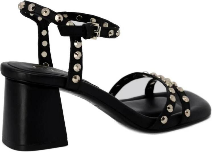 Ash Leren Sandalen met Open Teen en Sluiting Black Dames