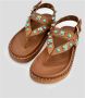 Ash Marron Leren Sandalen met Turkoois en Gouden Accenten Brown Dames - Thumbnail 3