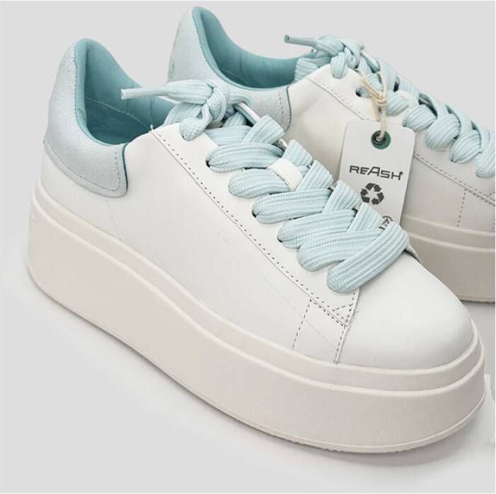 Ash Moby Blanco 35 Witte Leren Sneaker met Dubbele Platform White Dames