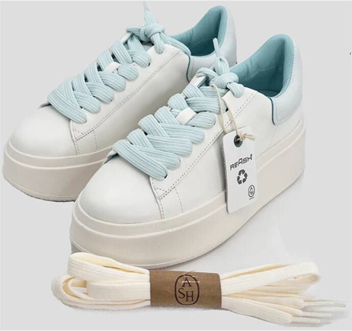 Ash Moby Blanco 35 Witte Leren Sneaker met Dubbele Platform White Dames
