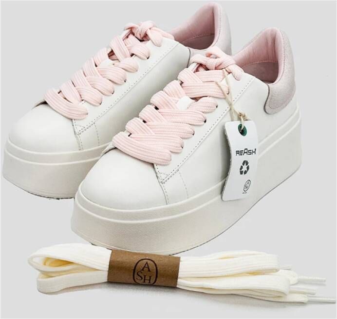 Ash Moby Blanco 36 Witte Leren Sneaker met Dubbele Platform White Dames