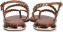 Ash Onregelmatige sandalen met leren bovenwerk en metallic details Bruin Dames - Thumbnail 6