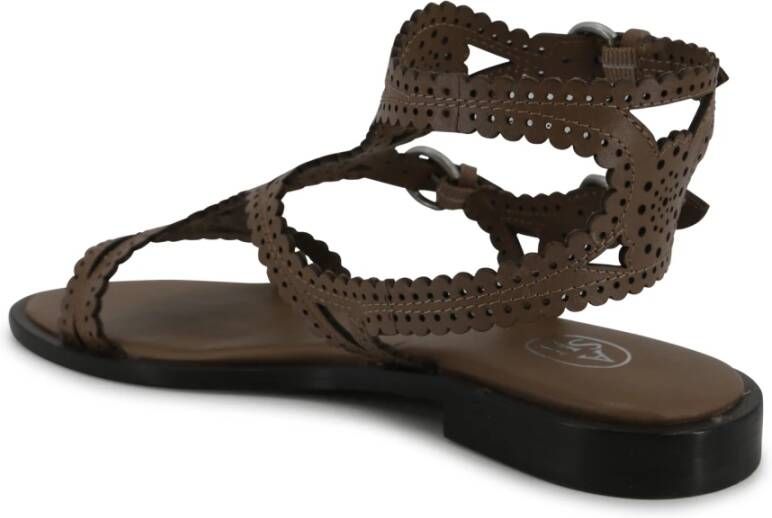 ASH Bruine Leren Sandalen voor Vrouwen