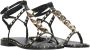 Ash Studded Leren Sandalen Zwart Dames - Thumbnail 3