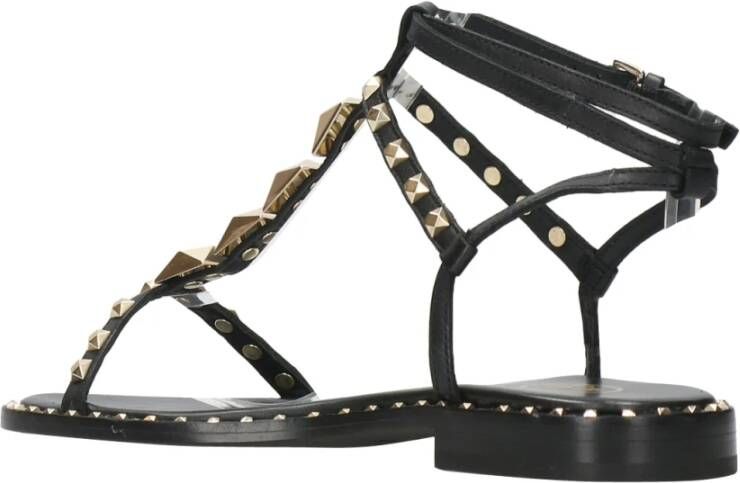 Ash Studded Leren Sandalen Zwart Dames