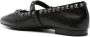 Ash Zwarte leren platte schoenen met franjes Black Dames - Thumbnail 3